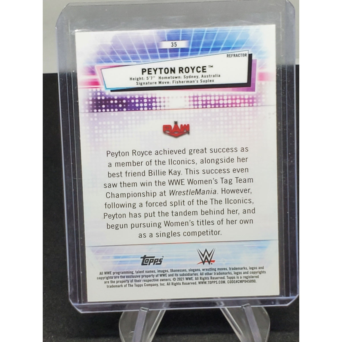 2021 Peyton Royce Topps Chrome WWE Refractor Parallel