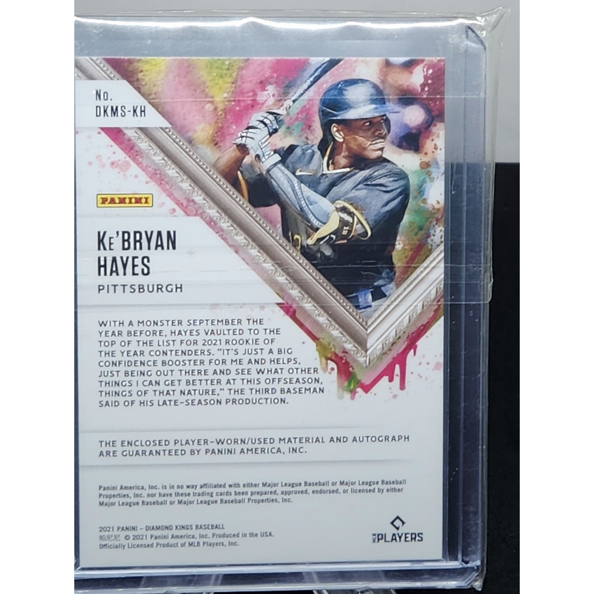 2021 Panini Diamond Kings KE'BRYAN HAYES Rookie DUAL PATCH AUTO #DKMS-KH Pirates