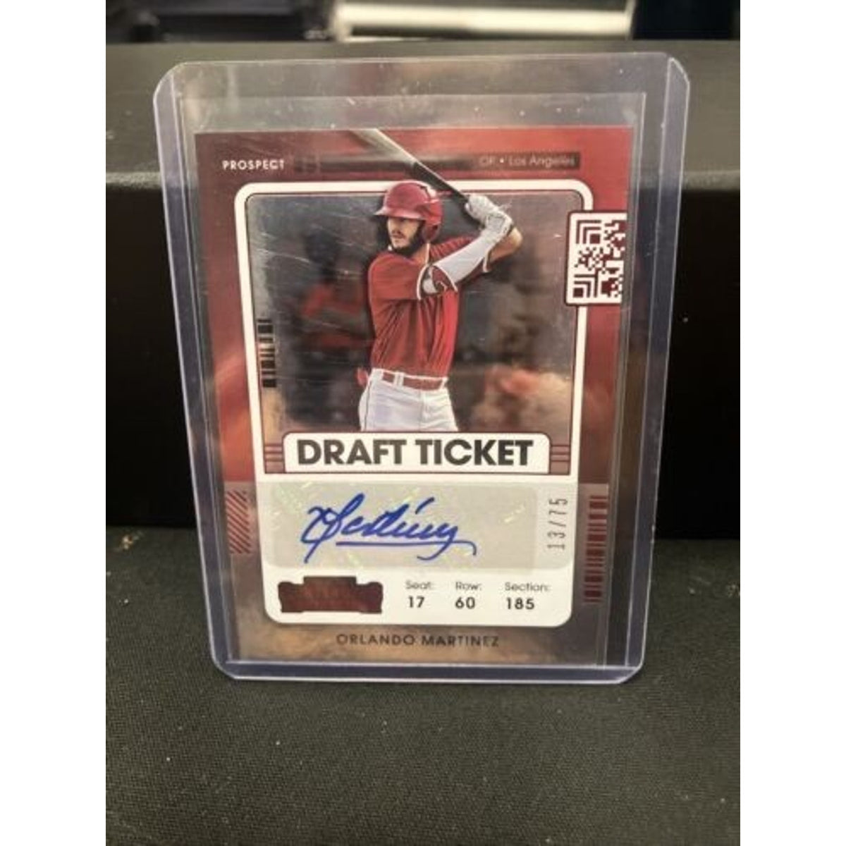 RC RED Foil Rookie Card Auto /75 2021 Contenders Draft Ticket Orlando Martinez