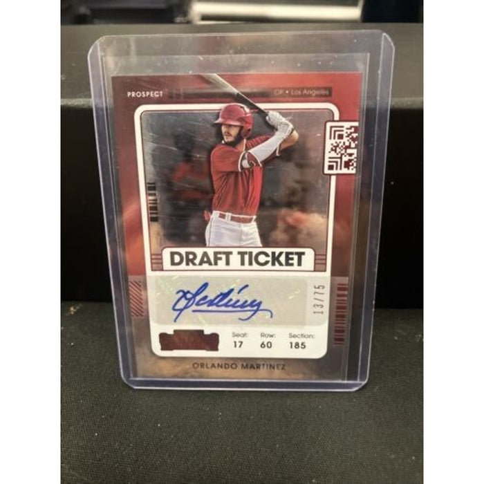 RC RED Foil Rookie Card Auto /75 2021 Contenders Draft Ticket Orlando Martinez