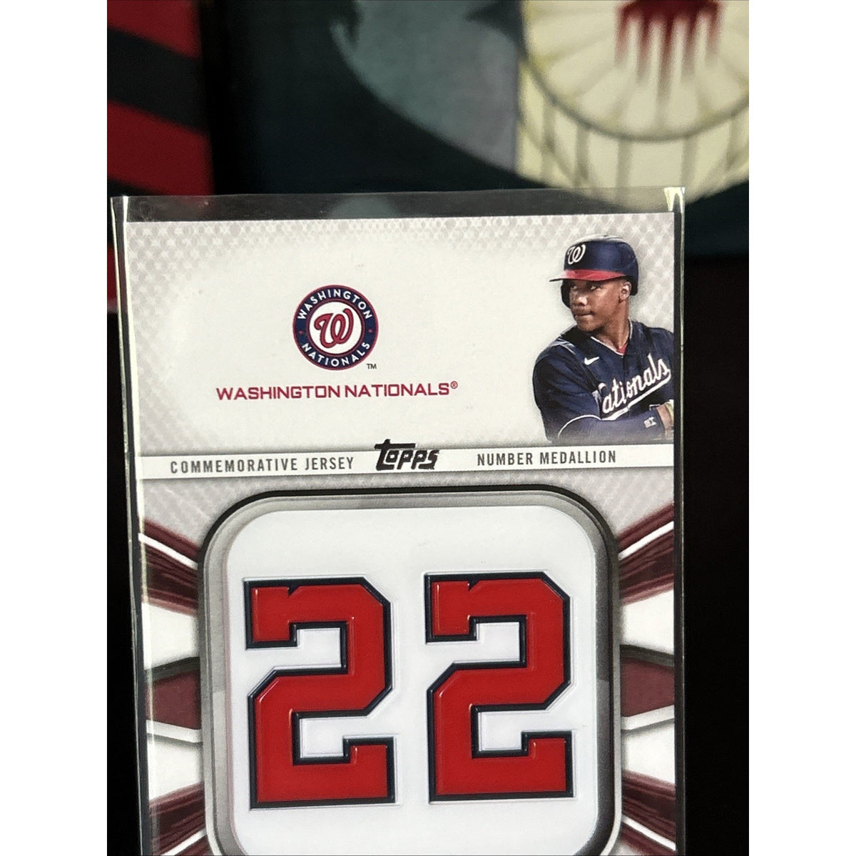 2022 Topps Series 1 Juan Soto Jersey Number Medallion Relic #JNM-JS Nationals