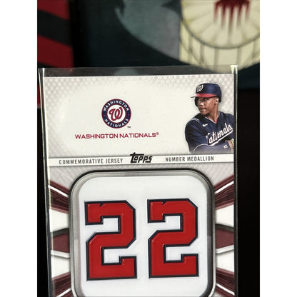 2022 Topps Series 1 Juan Soto Jersey Number Medallion Relic #JNM-JS Nationals