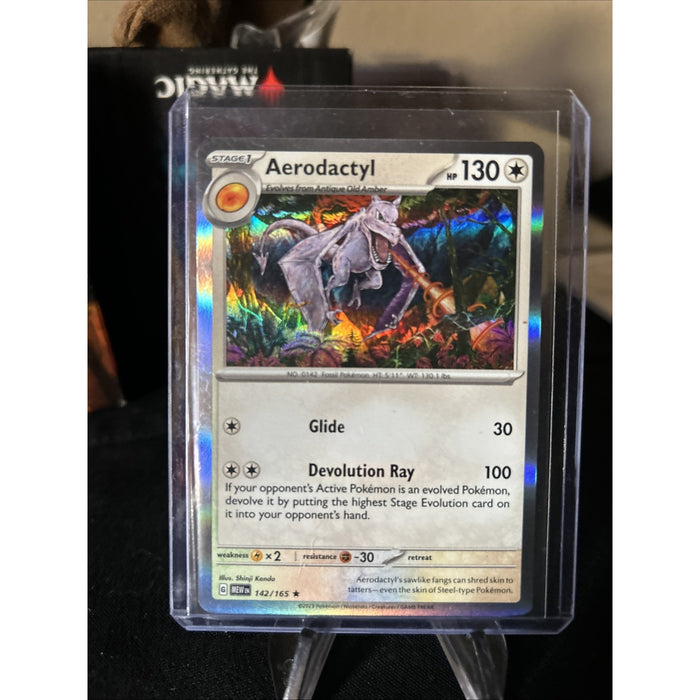 Pokemon 151 Aerodactyl 142/165 Holo Rare / Pack Fresh New