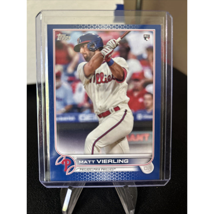MATT VIERLING 2022 TOPPS BASEBALL SERIES 1 BLUE BORDER PARALLEL RC #316 B-16