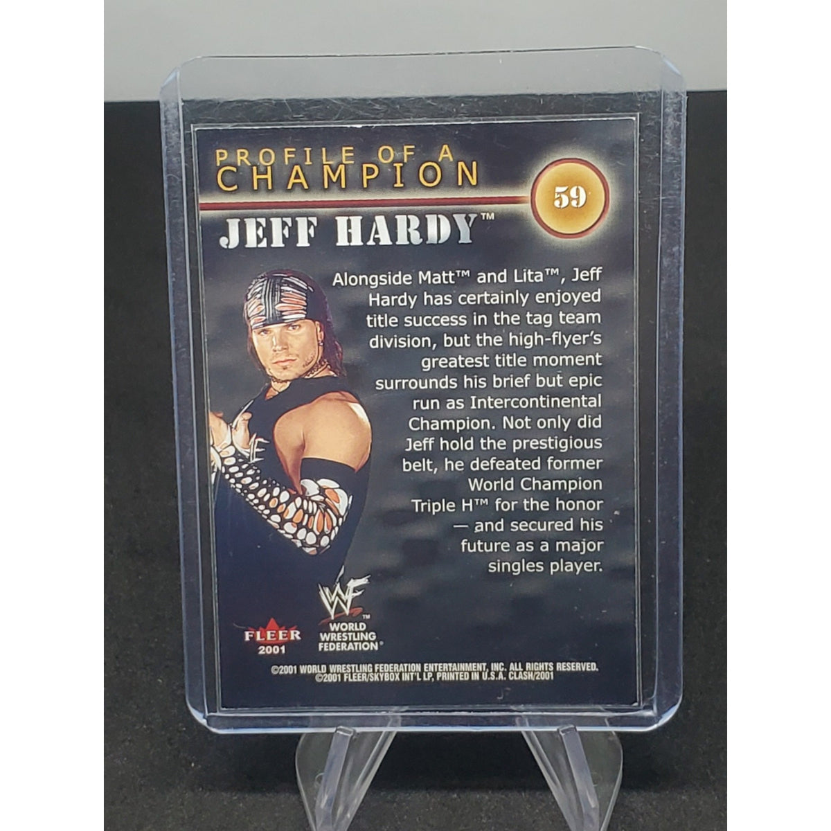 WWE Jeff Hardy 2001 Fleer WWF WWE Championship Clash #59 Profile Of A Champion