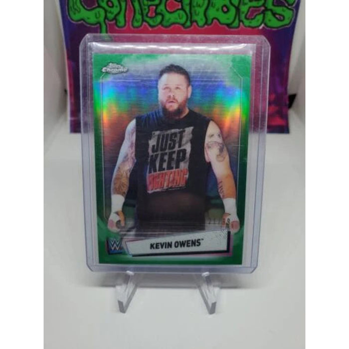 2021 Topps Chrome WWE Kevin Owens Green Refractor #/99