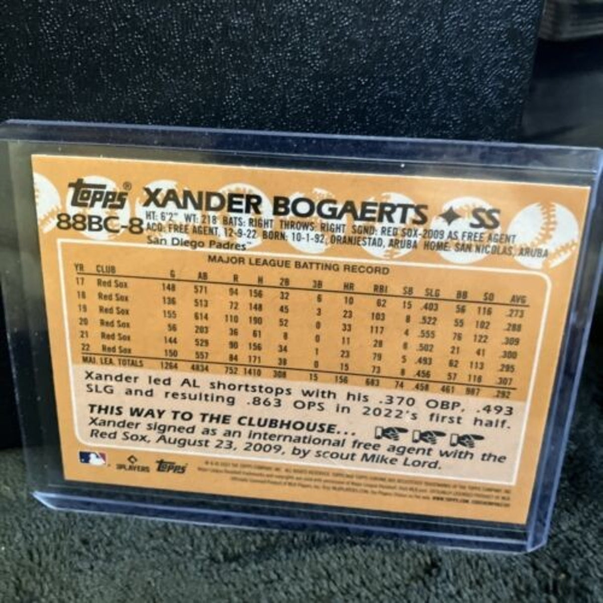 New 2023 Topps Chrome Xander Bogaerts #88BC-8 35th Anniversary Boston Red Sox