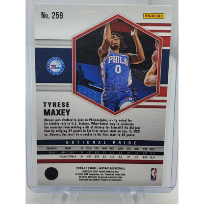 2020-21 Panini Mosaic - National Pride Tyrese Maxey #259 Fast Break Silver Prizm