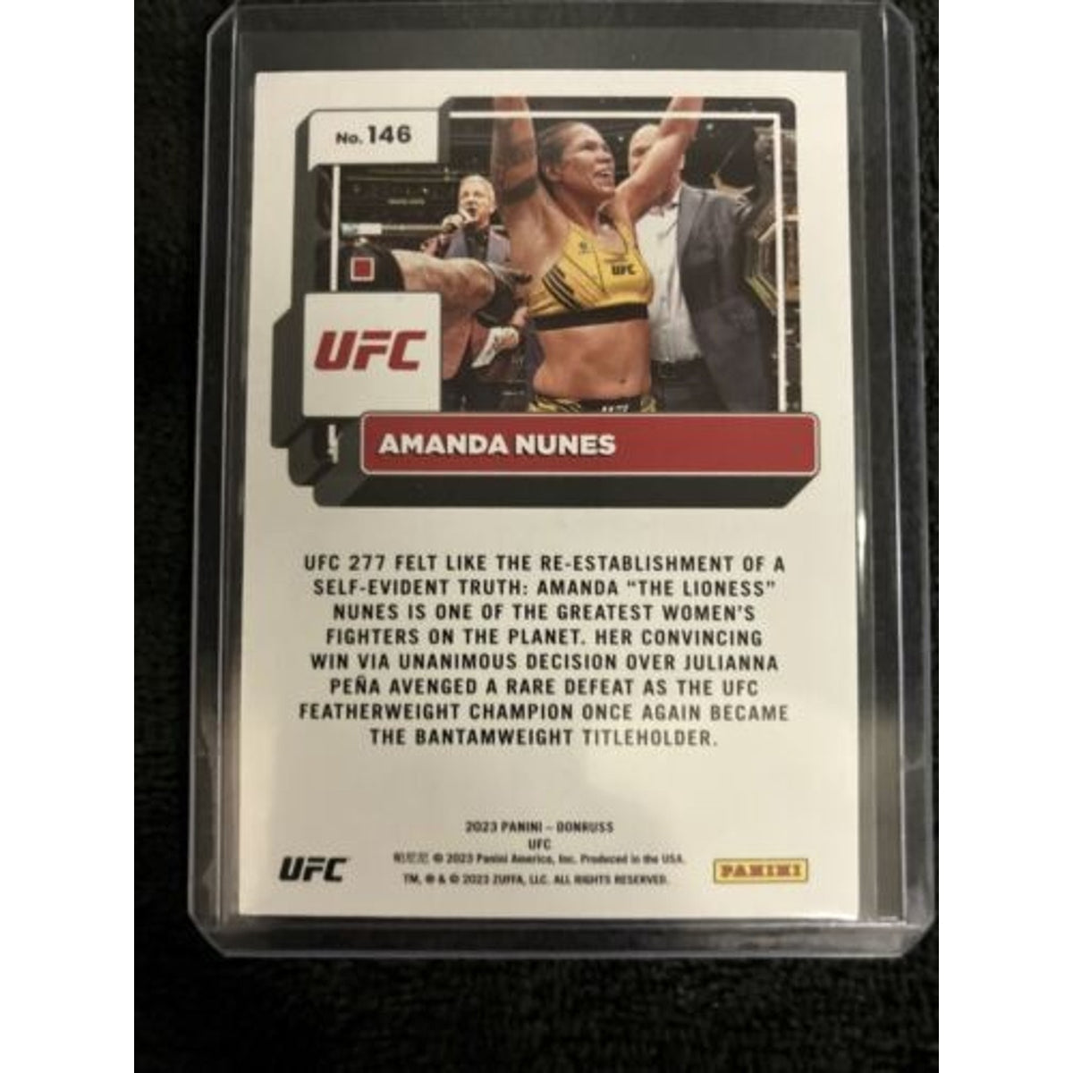 2023 Donruss UFC Amanda Nunes Purple Laser #02/99 Parallel SP Pack Fresh New
