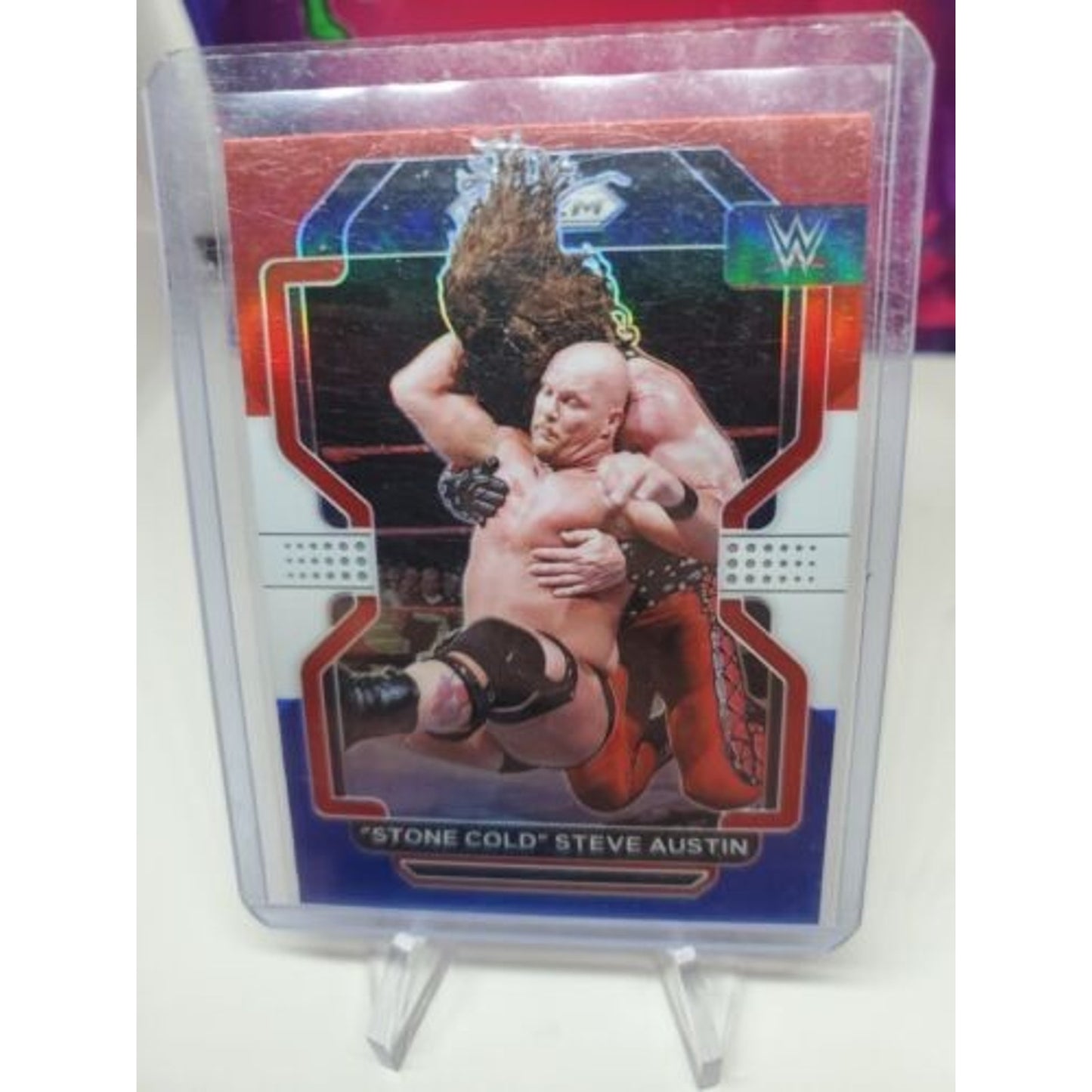 2022 Panini Prizm WWE Red White Blue Stone Cold Steve Austin #192 SSP Rare