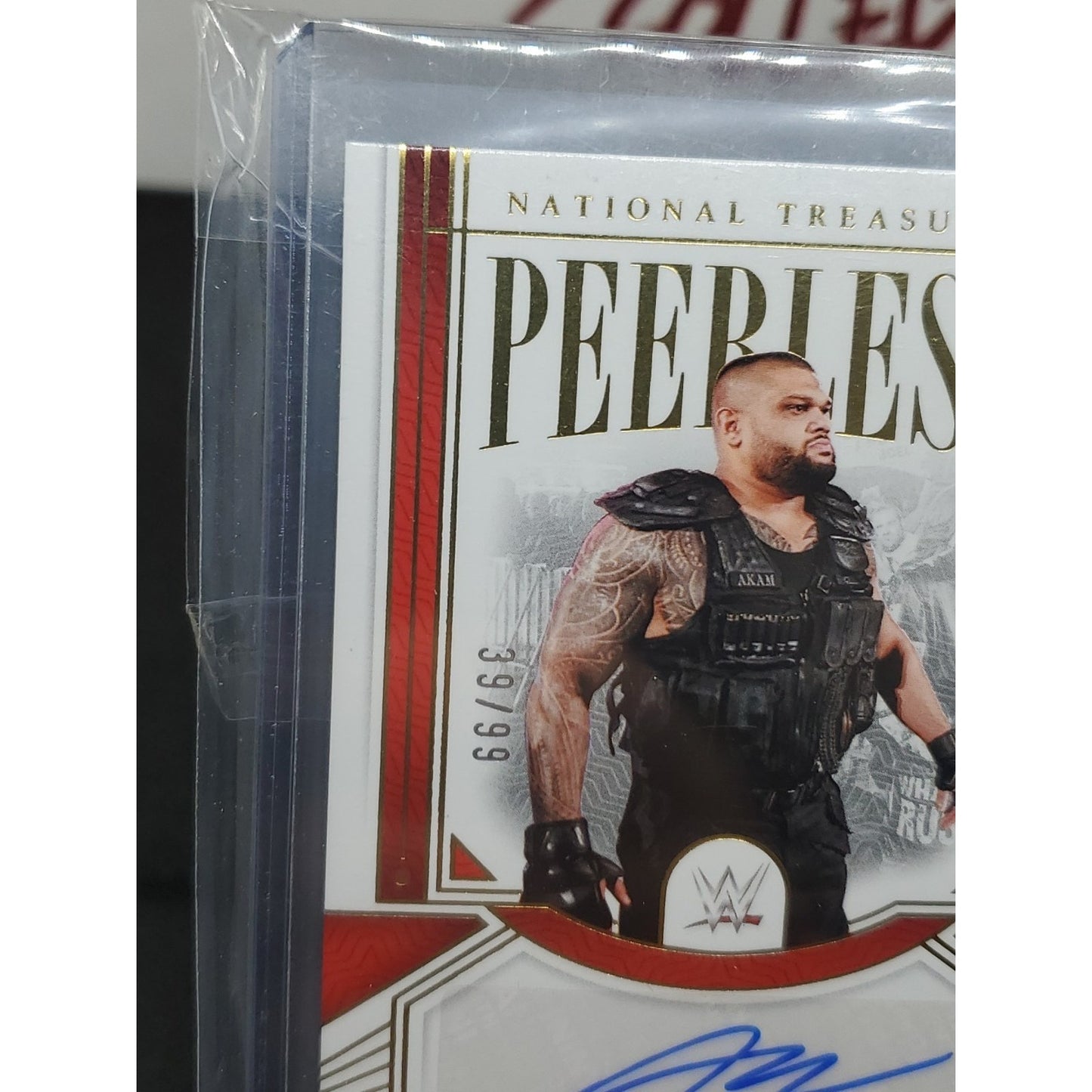 2024 Panini National Treasures WWE - Peerless Signatures Akam #PL-AKM /99 (AU)