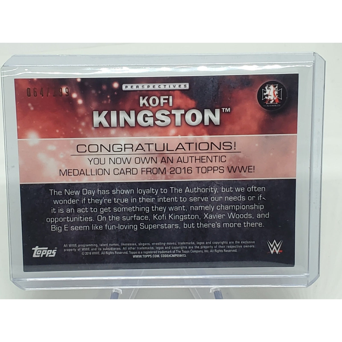 2016 Topps WWE Medallions #/299 KOFI KINGSTON