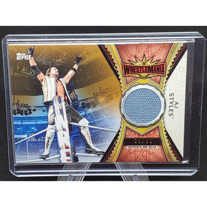 2020 Topps WrestleMania AJ Styles MR-AJ Patch Card #RD /99