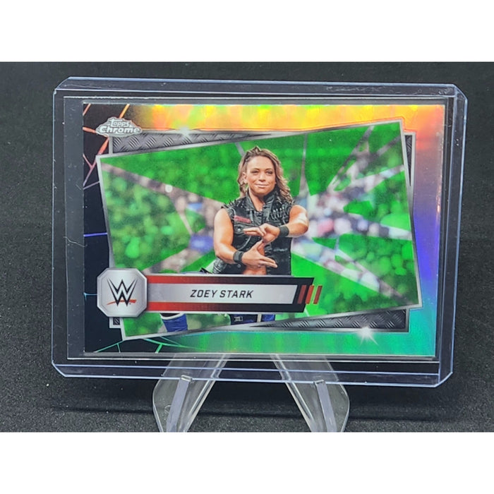 2025 Topps Chrome WWE Zoey Stark Neon Green & Black Refractor #174
