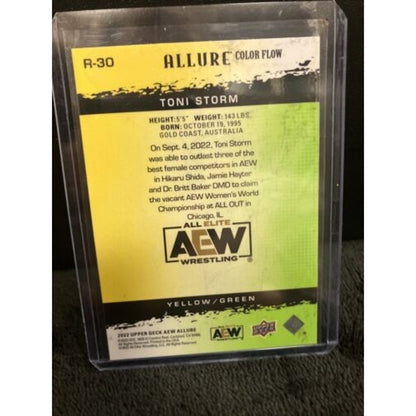 Color Flow Yellow Green 2023 Upper Deck AEW Allure Toni Storm #R-30 Pack Fresh