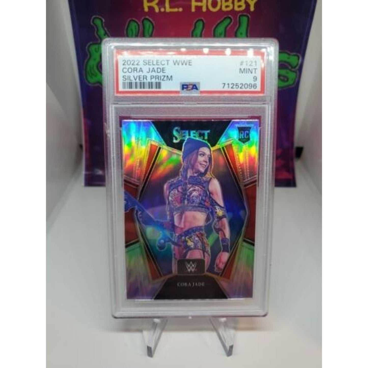2022 PANINI Select WWE Cora Jade Premier Level Silver Prizm Rookie RC #121 PSA 9