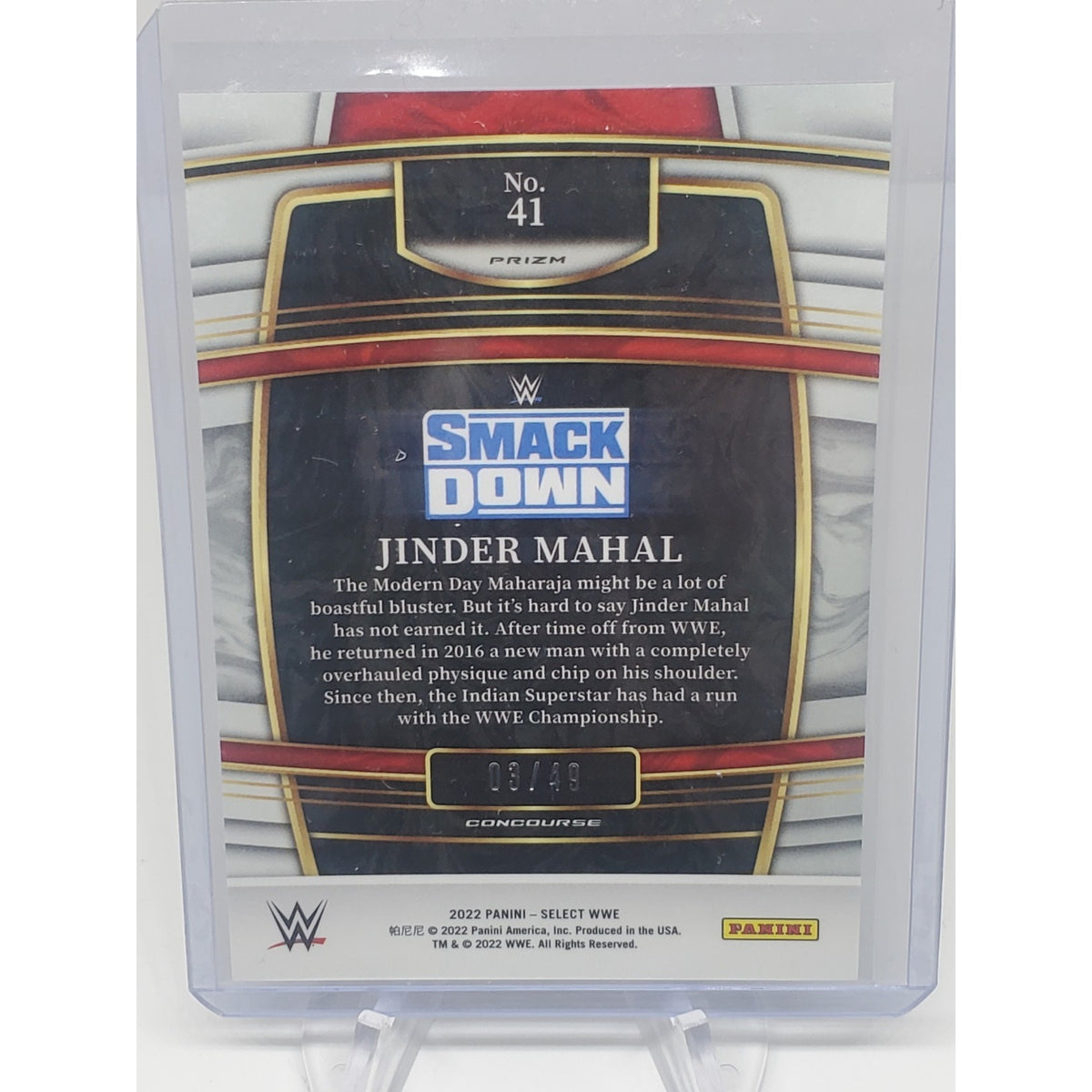 2022 Panini Select WWE Jinder Mahal Neon Green Prizm /49