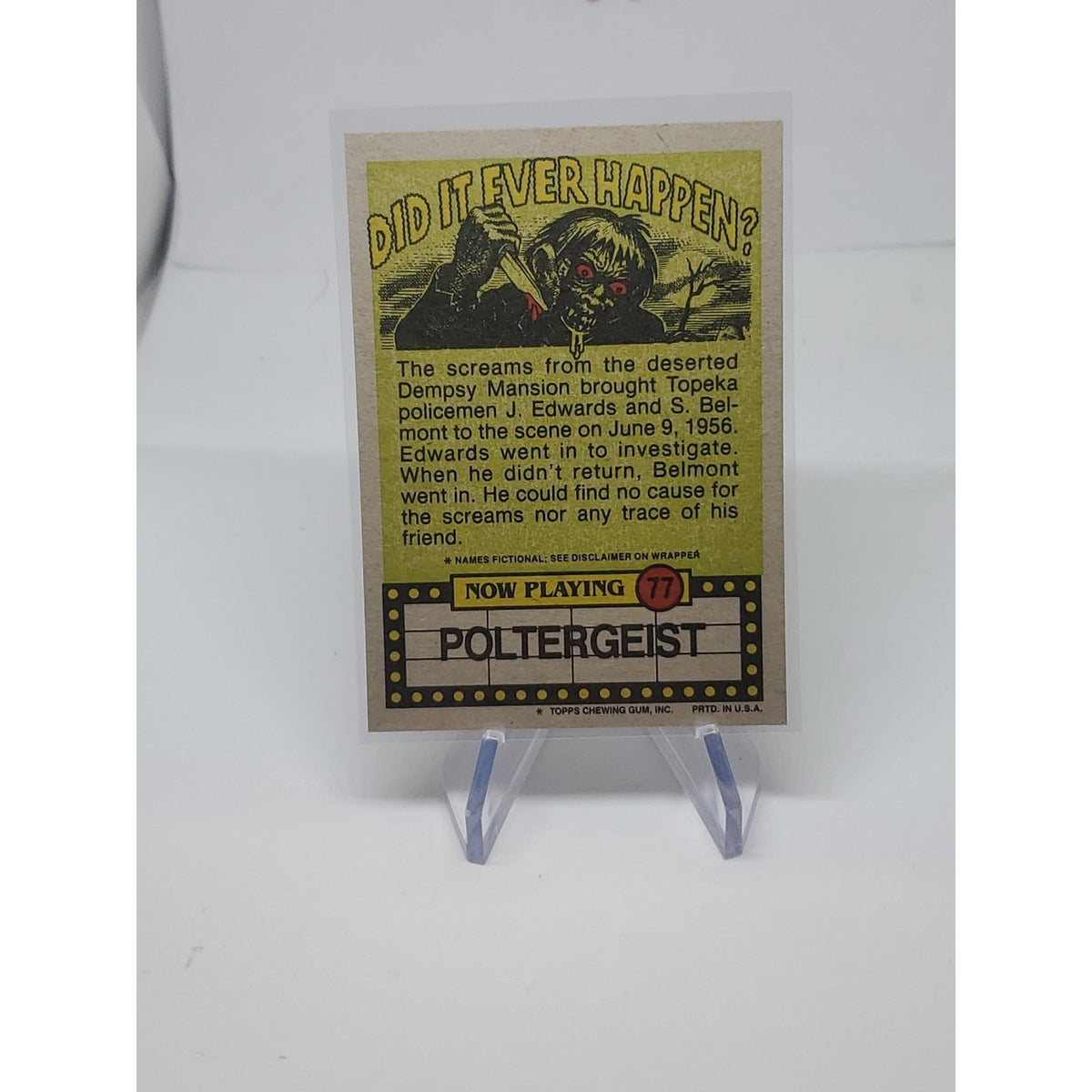 Fright Flicks 1988 Topps Poltergeist Card #77 (NM)