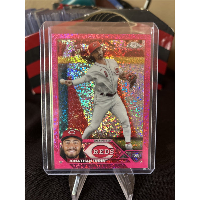 JONATHAN INDIA 2023 TOPPS CHROME PINK SPECKLE REFRACTOR #258/350 - Pack Fresh M