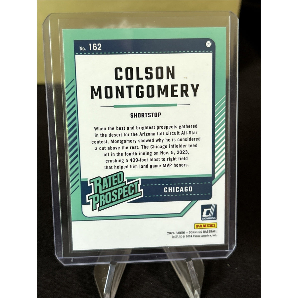 2024 Panini Donruss Colson Montgomery Foil Rated Prospect #162 / Pack Fresh New