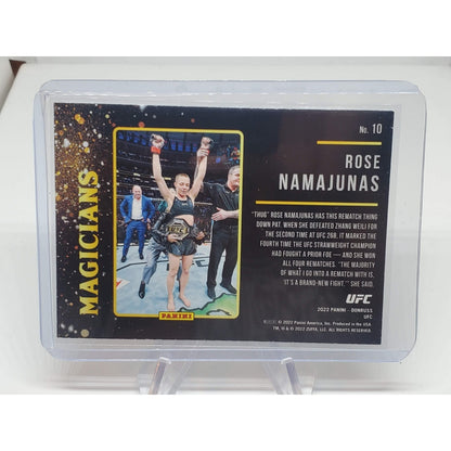 2022 Donruss UFC Magicians Green Flood Silver Holo SP Rose Namajunas #10