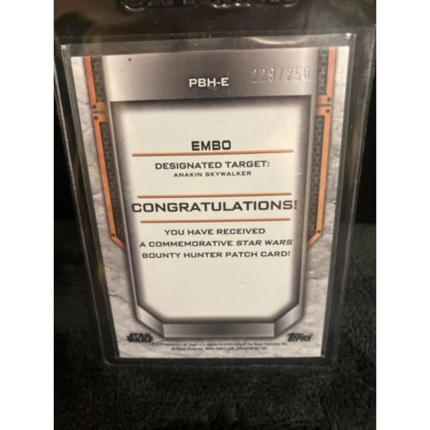 /250 EMBO 2022 TOPPS STAR WARS BOUNTY HUNTERS ORANGE PARALLEL Pack Fresh New
