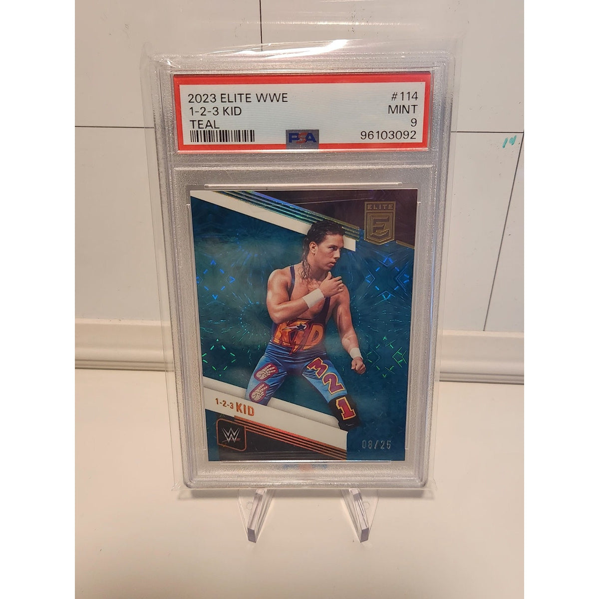 1 2 3 Kid 2023 Panini Donruss Elite WWE Teal Parallel /25 X-Pac Pop 1 PSA 9