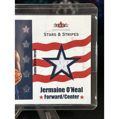 JERMAINE O'NEAL 2003-04 FLEER USA STARS AND STRIPES JERSEY CARD #D 465/500