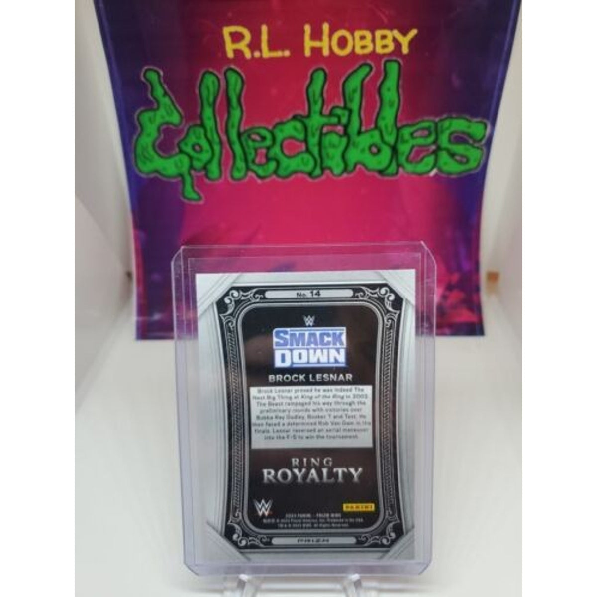 2023 Panini Prizm WWE Brock Lesnar Ring Royalty Green Prizm Card #14 SP