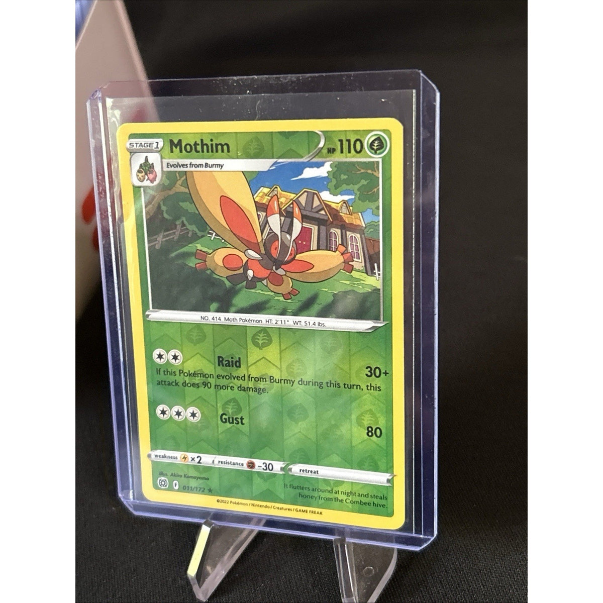 Mothim 011/172 Rare 2022 Reverse Holo Brilliant Stars Pokemon Near Mint - Mint