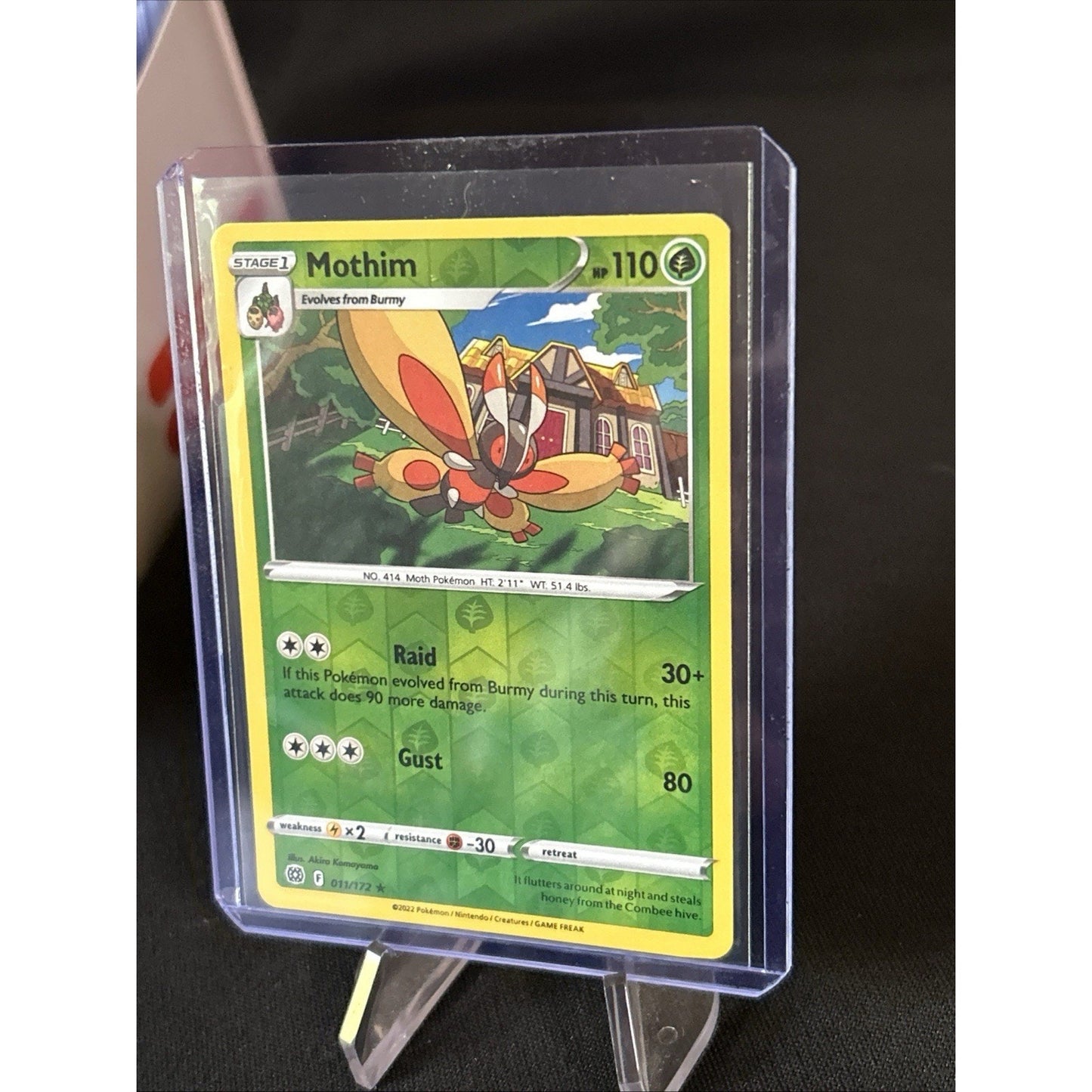 Mothim 011/172 Rare 2022 Reverse Holo Brilliant Stars Pokemon Near Mint - Mint