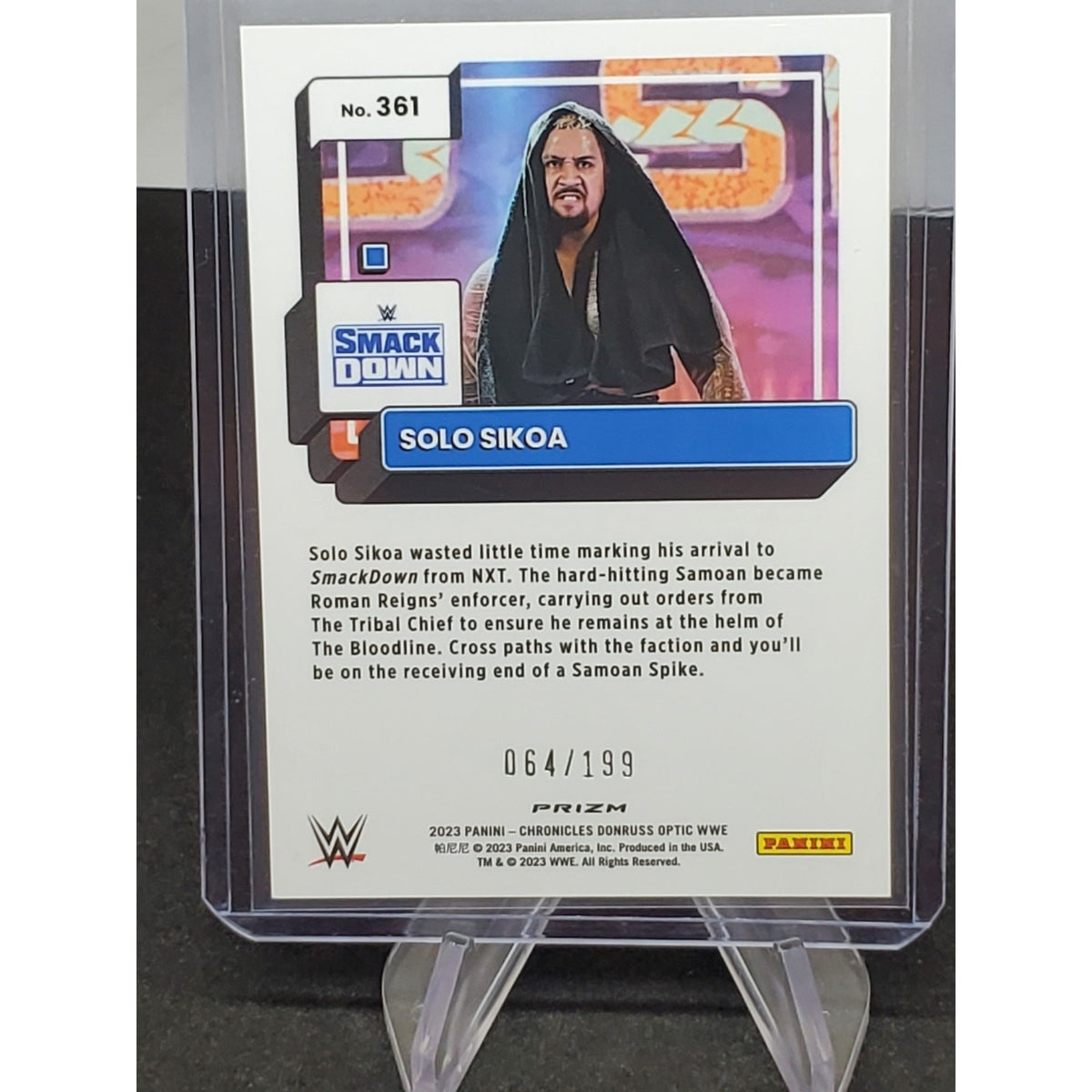 2023 Chronicles WWE SOLO SIKOA Donruss Optic Purple 064/199 #361