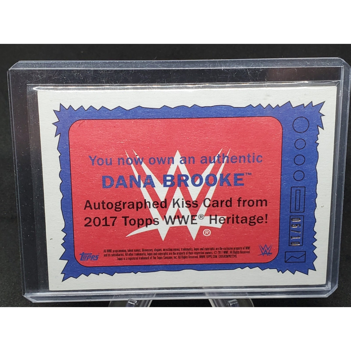 2017 Dana Brooke Kiss Card WWE Topps Heritage Gold /10