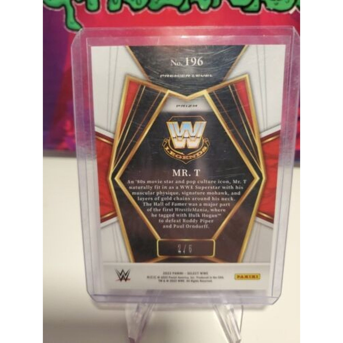 2022 Panini Select WWE Premiere Level Green Prizm #196 Mr. T Numbered # (02/05)