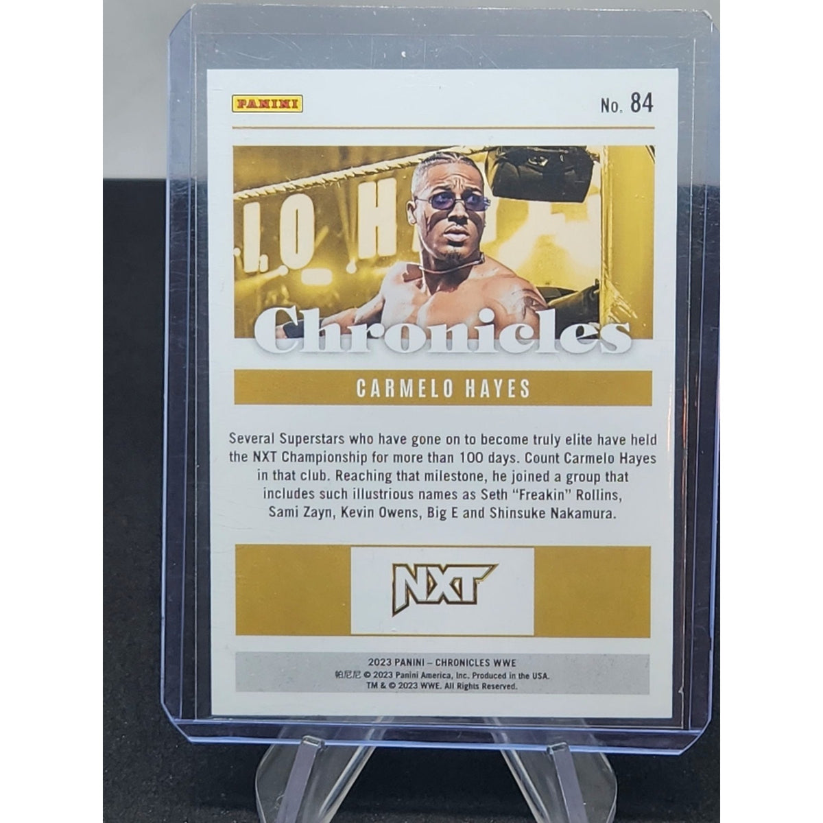 #41/75 2023 Chronicles WWE #84 Carmelo Hayes Wrestling Card