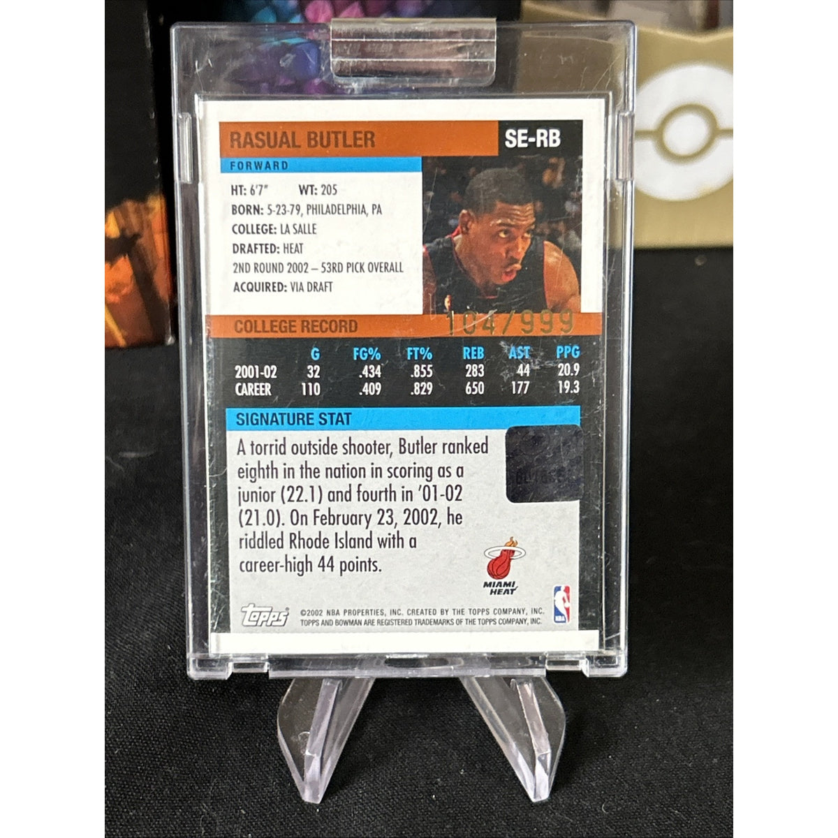 2002-03 Bowman Signature /999 Rasual Butler #SE-RB Rookie Auto RC