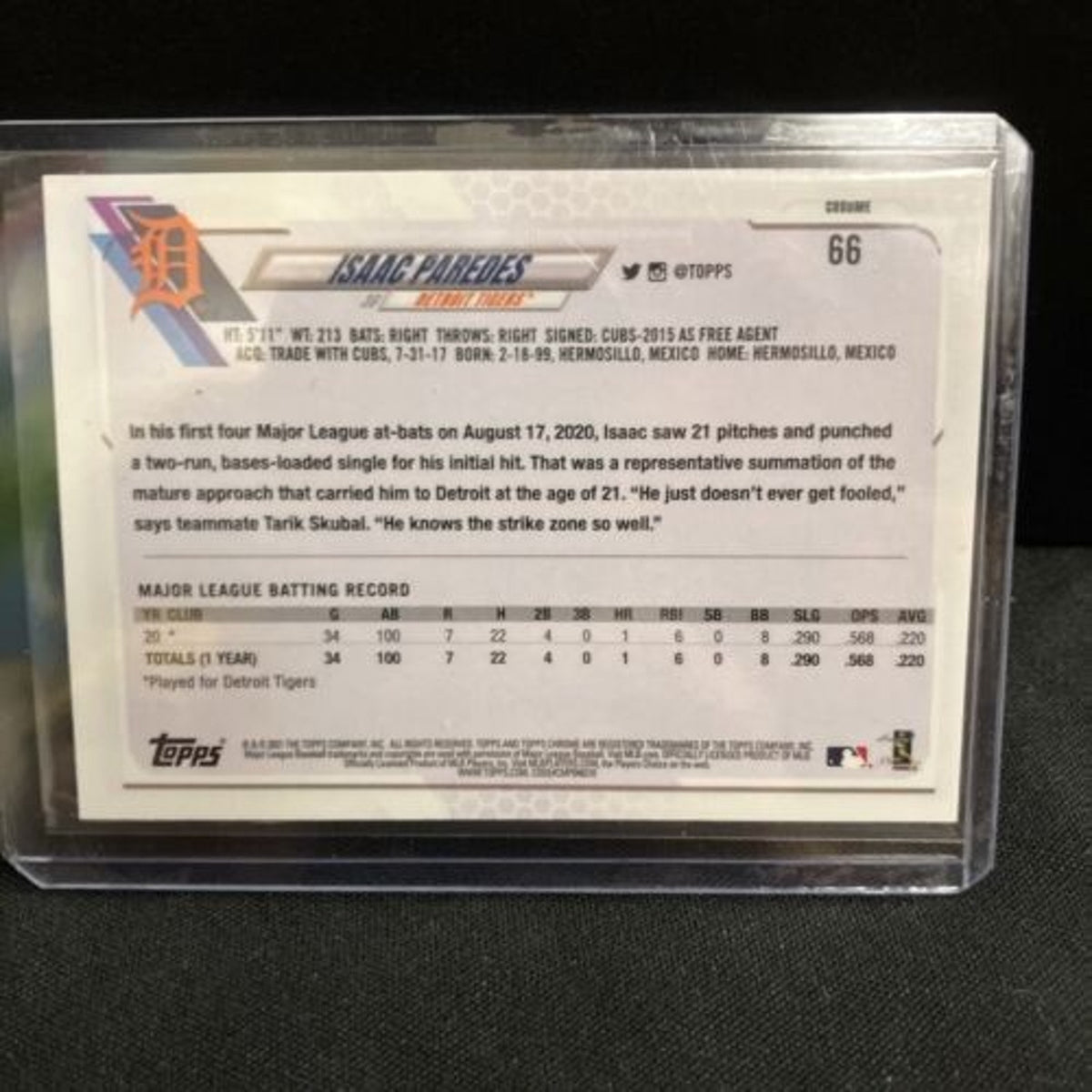 ISAAC PAREDES RC 2021 Topps Chrome X-FRACTOR #66 Detroit Tigers Pack Fresh Mint