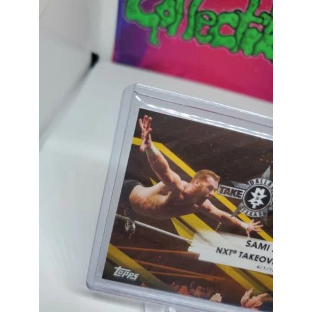 Topps WWE Road to WM Bronze Sami Zayn NXT Takeover Dallas Mat Relic Card #33/99