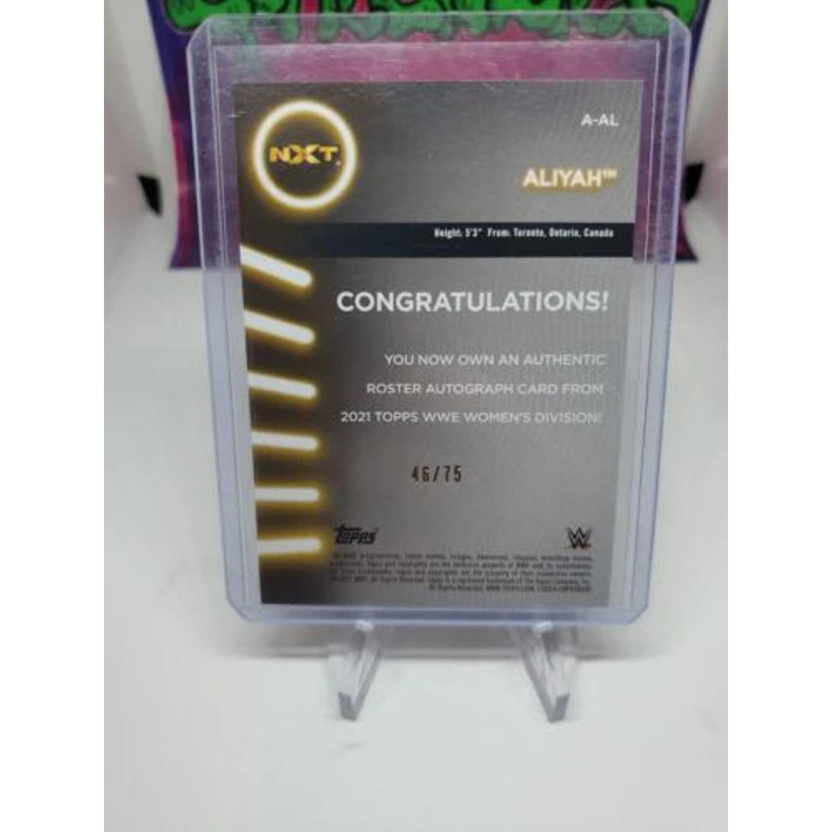2021 Topps WWE Women's Division Aliyah Autograph Card /75