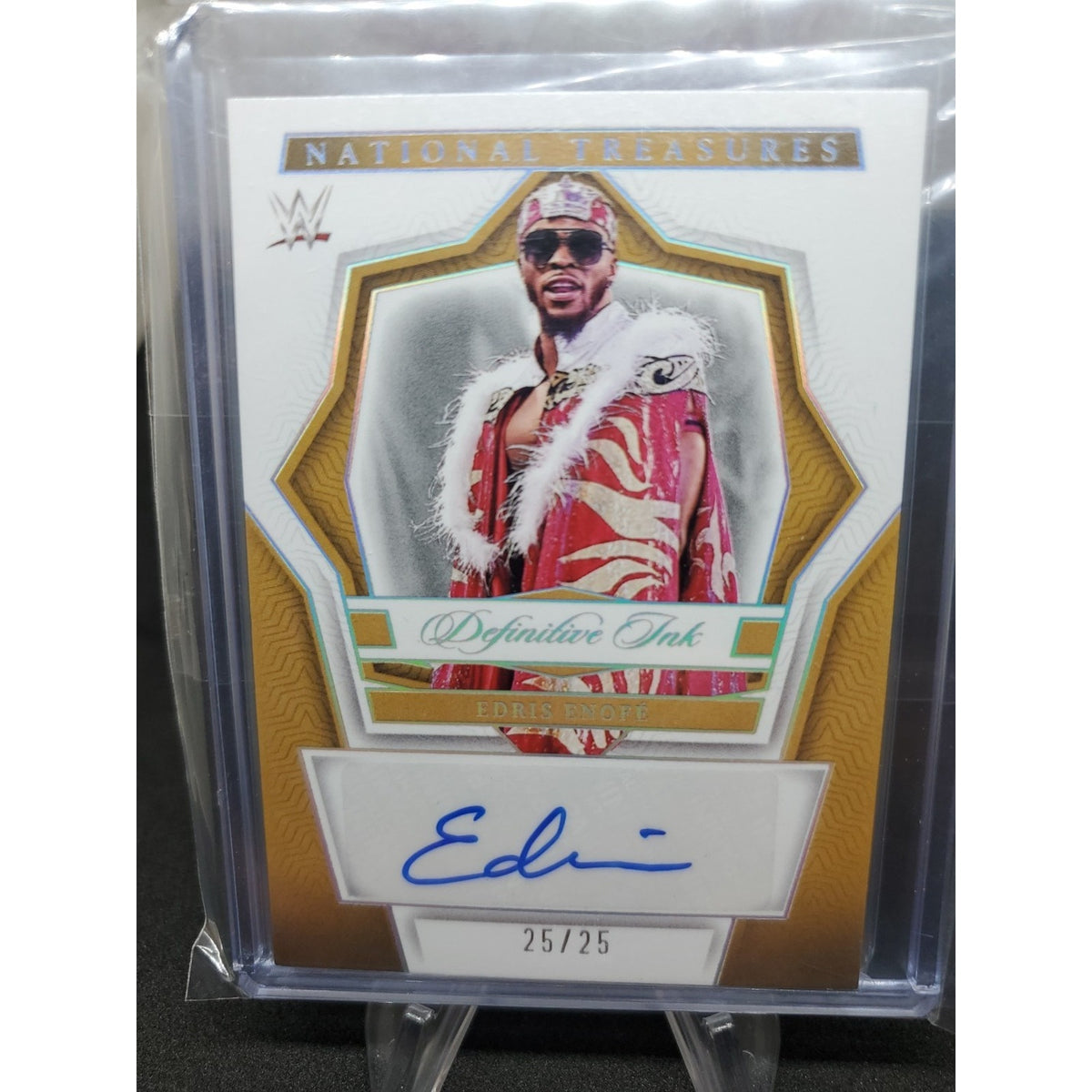 2024 Panini National Treasures WWE - Definitive Ink Edris Enofe #DK-EEF Holo...