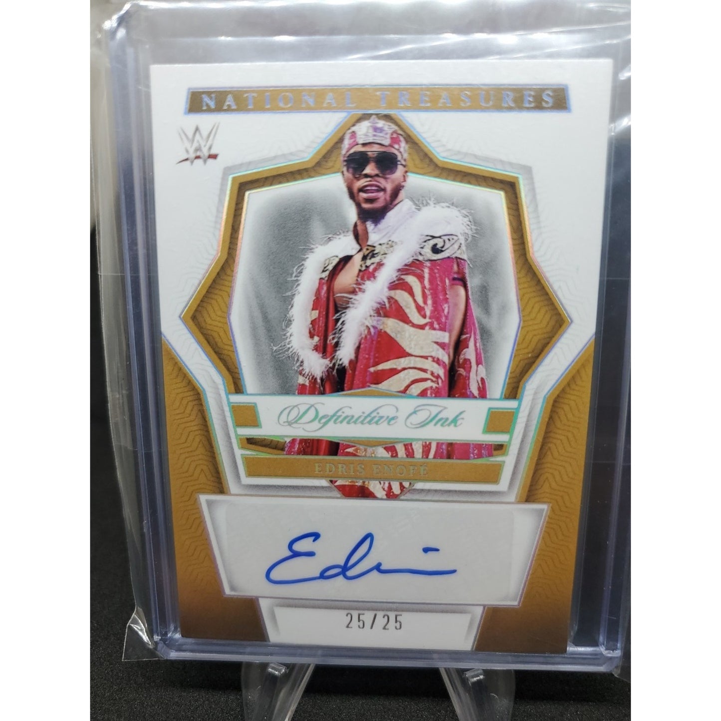 2024 Panini National Treasures WWE - Definitive Ink Edris Enofe #DK-EEF Holo...