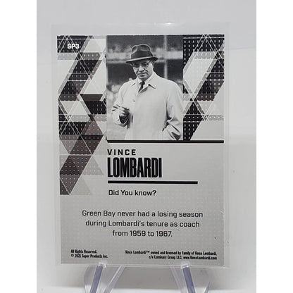 Vince Lombardi Silver SP3 - 2021 Super Break PIeces of the Past