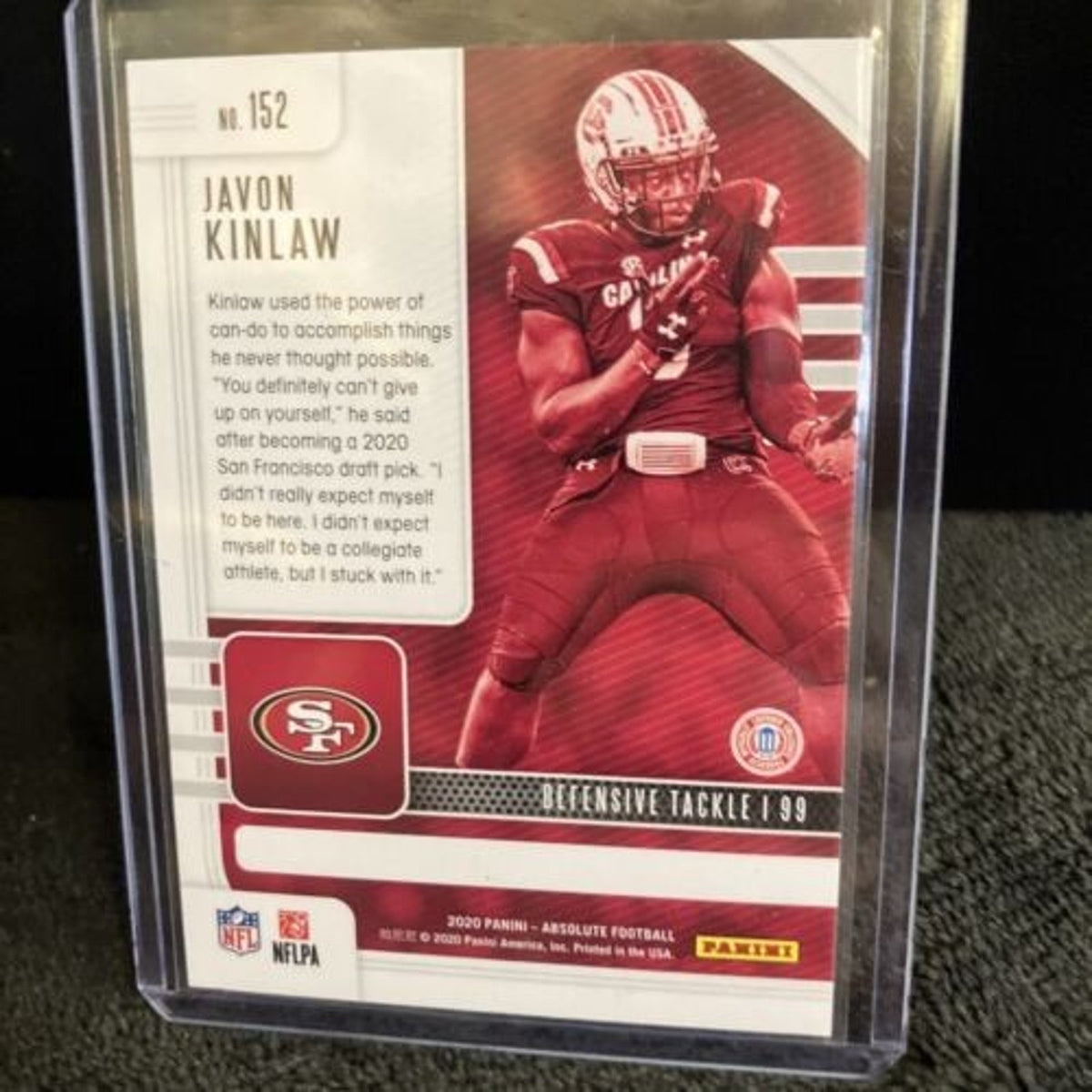 2020 PANINI ABSOLUTE SPECTRUM SP /199 RC ROOKIE JAVON KINLAW 49ERS GAMECOCKS