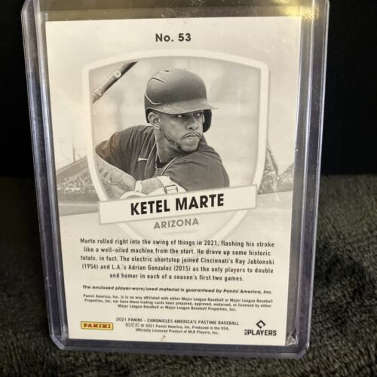 2021 Panini Chronicles America's Pastime Ketel Marte Dual Relic - 2 Color P