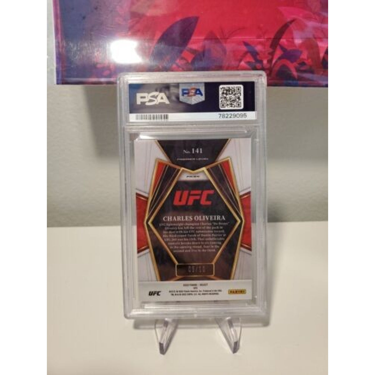 2022 PANINI SELECT UFC CHARLES OLIVEIRA #141 GOLD FLASH 9/10 PSA 9 MINT POP 1