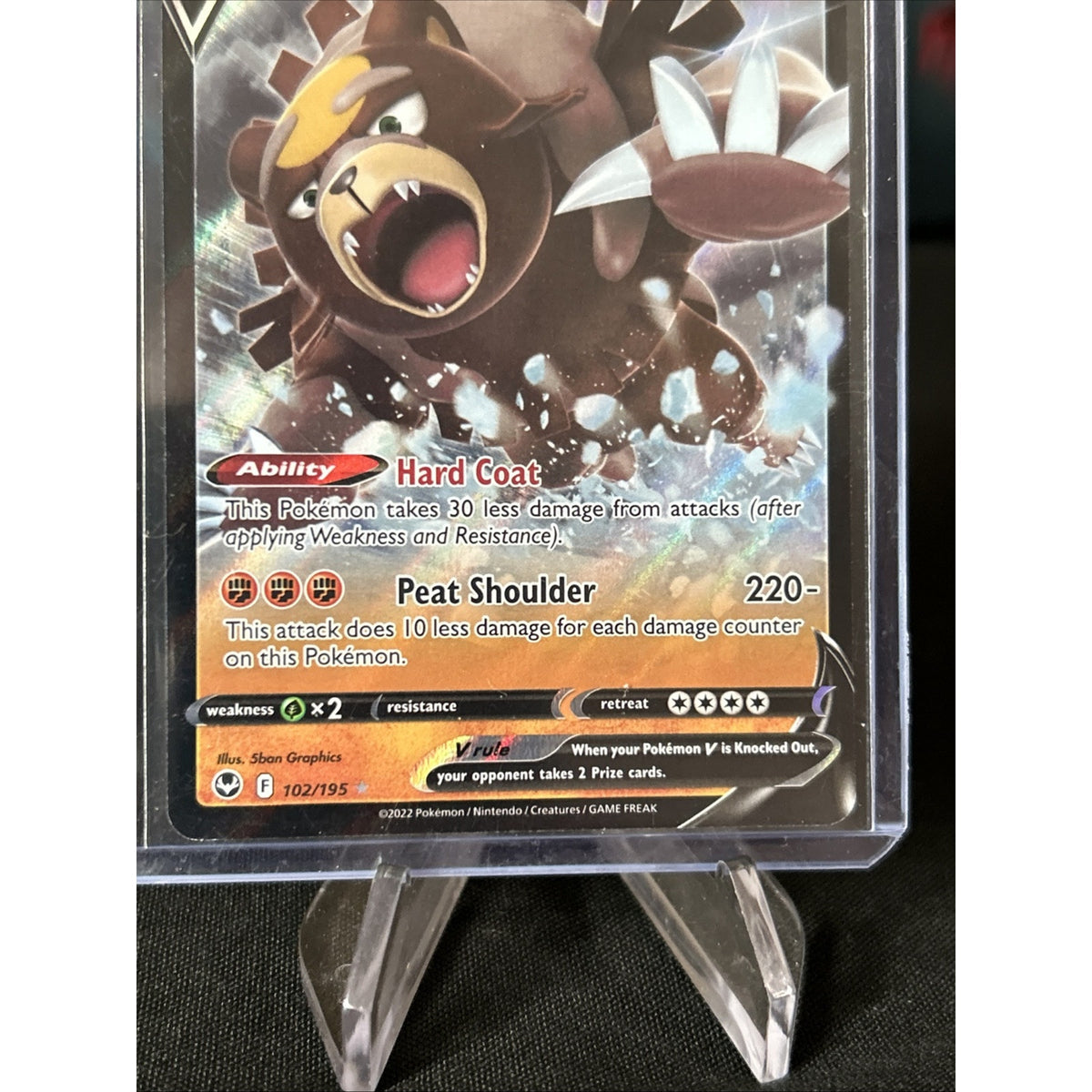 Pokemon TCG Ursaluna V Silver Tempest 102/195 Holo Ultra Rare / Pack Fresh New