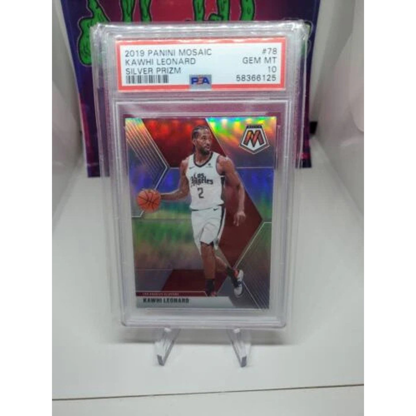 2019 Panini Mosaic - KAWAI LEONARD - Silver #78 - SAN ANTONIO SPURS PSA 10 Pop