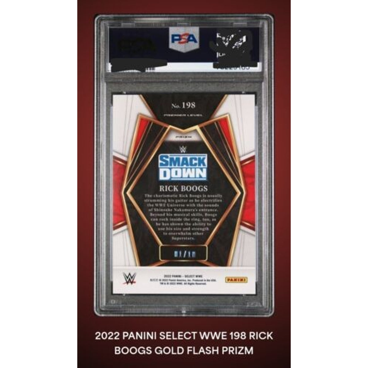 GOLD FLASH PRIZM PSA 10 POP 1 2022 WWE Select RICK BOOGS