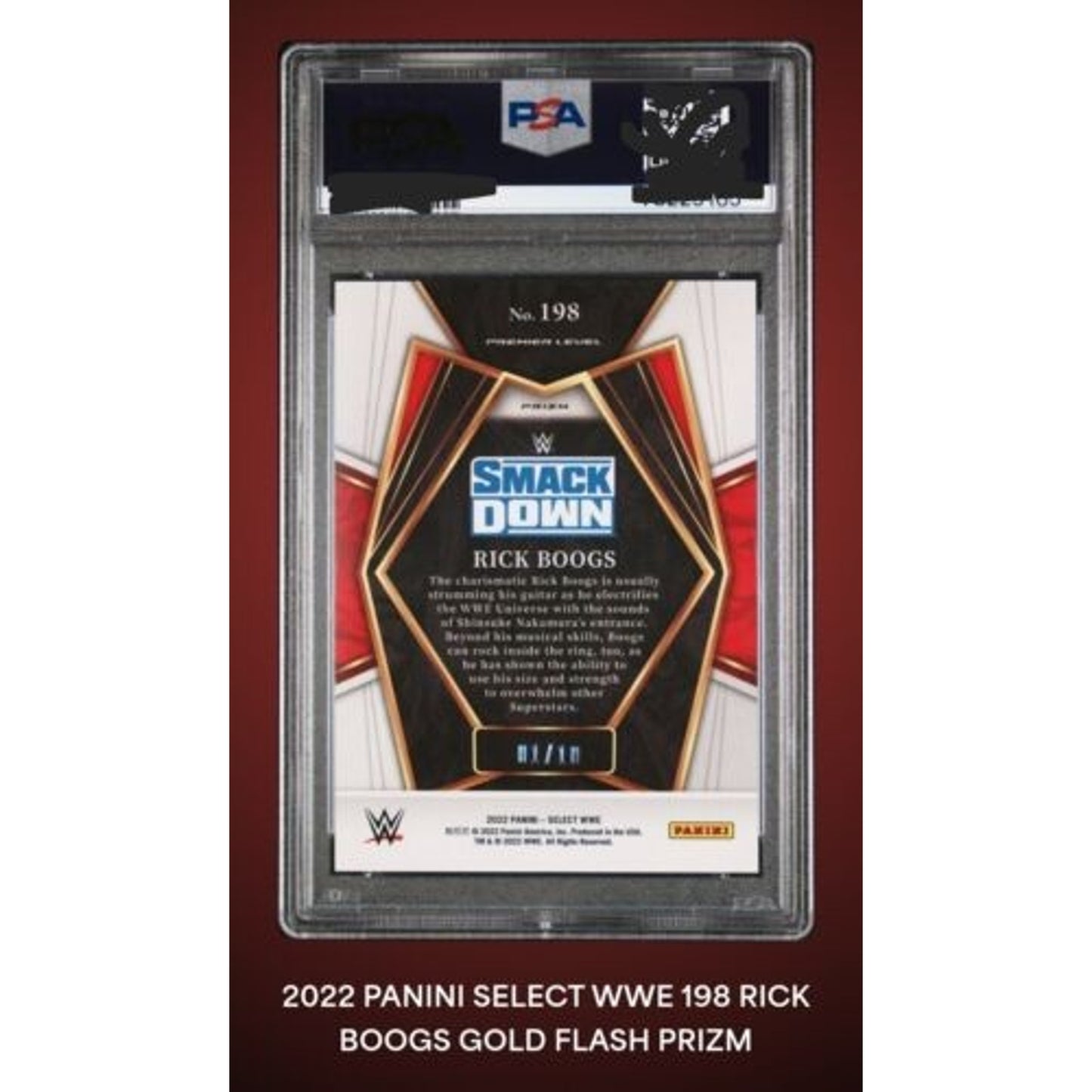 GOLD FLASH PRIZM PSA 10 POP 1 2022 WWE Select RICK BOOGS