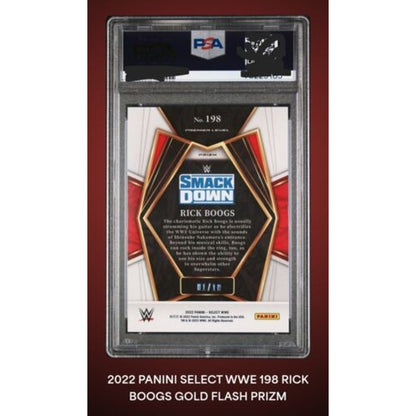 GOLD FLASH PRIZM PSA 10 POP 1 2022 WWE Select RICK BOOGS